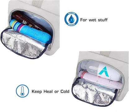 ROTOT Gym Duffel Bag, Gym Bag with Waterproof Shoe Pouch, Weekend Travel Bag with a Water-resistant Insulated Pocket