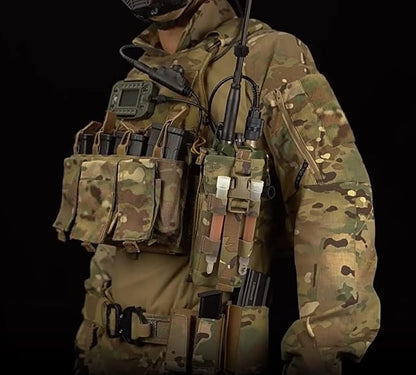 Drop-Down Radio Pouch Molle Tactical Belt Vest Radio Holster 500D Nylon Walkie Talkie Bag for PRC 148 152