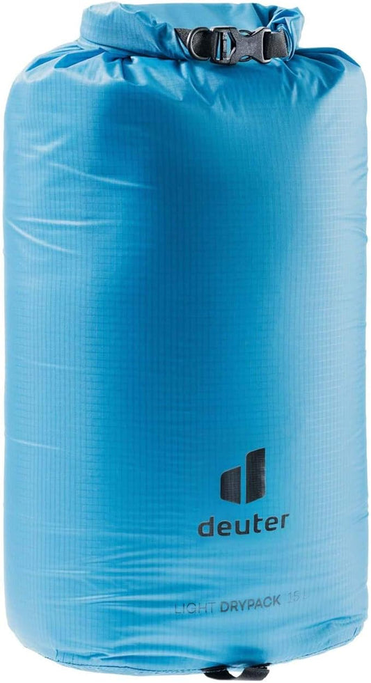 Deuter Light Drypack, Water-Resistant Ripstop Roll-Top Dry Pack Sack Keeps Gear Dry for Hiking, Trekking, Camping & Kayaking