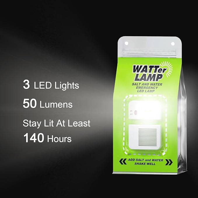 Emergency Light Salt Water Lamp, No Battery Required Portable Lantern for Hiking,Camping Essentials Survival Gear Outdoor Lamp for Power Outages Outdoor Activities Night Fishing Camping