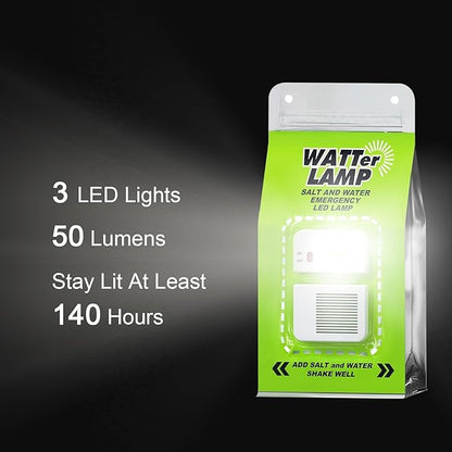 Emergency Light Salt Water Lamp, No Battery Required Portable Lantern for Hiking,Camping Essentials Survival Gear Outdoor Lamp for Power Outages Outdoor Activities Night Fishing Camping