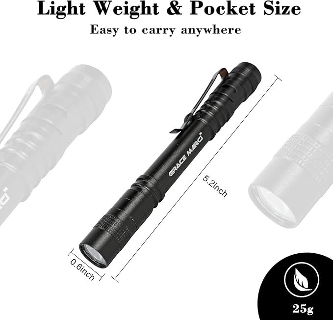 Pen Light Flashlight, Bright Small Handheld Pocket Flashlight, 3 Modes Mini Small Flashlights High Lumens with Clip LED Pen Flashlight for Camping Emergency Inspection Outdoor, 5 Pack