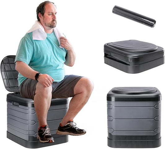 Portable Toilet for Camping, XXXL Extra Large Folding Toilet for Adults, Travel Potty for Camping, Hiking, RoadTrip, Car, Tent, Truck Drivers, the Aged