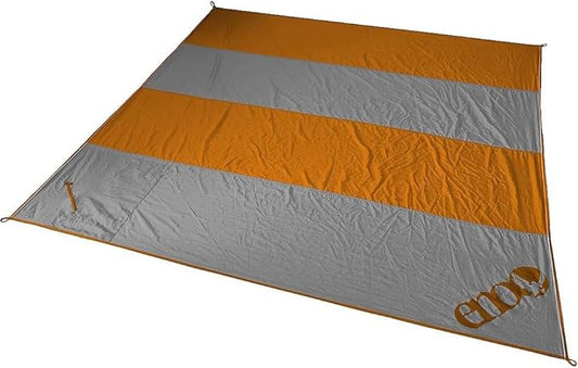 ENO Islander Blanket - Lightweight Travel Blanket for Camping, Hiking, Backpacking, Festival, Picnics, Travel, or The Beach - Orange/Grey