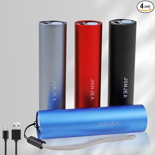 500 High Lumens Flashlight for Kids, 4 Pack Rechargeable Flashlights USB with 3 Modes for Camping Outdoors, Better Christmas Gift for Kids, Pocket Kids Flashlight