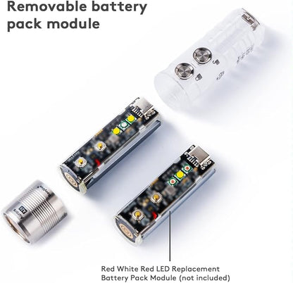 RovyVon A28 Gen 2 1000 Lumens EDC Flashlight, 6500K Cool White LED, USB-C Rechargeable, Dual Button for Momentary On/Lock Mode, Magnetic Clip, Gift for Ourdoor Emergency(365nm/White)