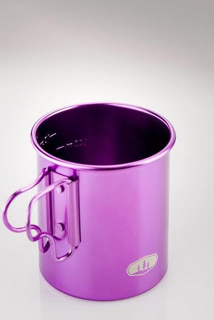 GSI Outdoors Bugaboo Cup - Ultralight Aluminum Camping & Backpacking Mug with Folding Handles - Hot Coffee, Tea, Soup (14oz)