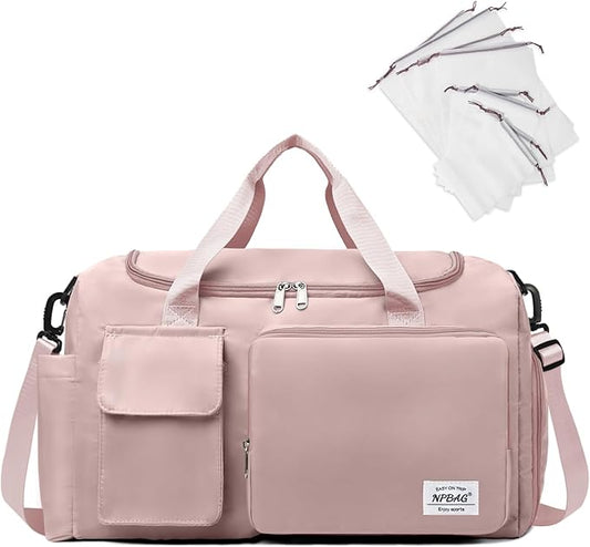 NPBAG Women Travel Duffel, Multi Functional Large Expandable Weekender Carry-on Tote, Gym Workout Overnight Bag, Mommy Hospital Bag for Labor and Delivery