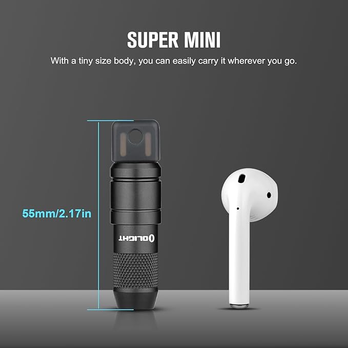 OLIGHT IMINI 2 EDC Rechargeable Keychain Flashlight, 50 Lumens Compact and Portable Mini Light, Tiny LED Keyring Lights with Built-in Battery Ideal for Everyday Carry and Emergencies (Black)