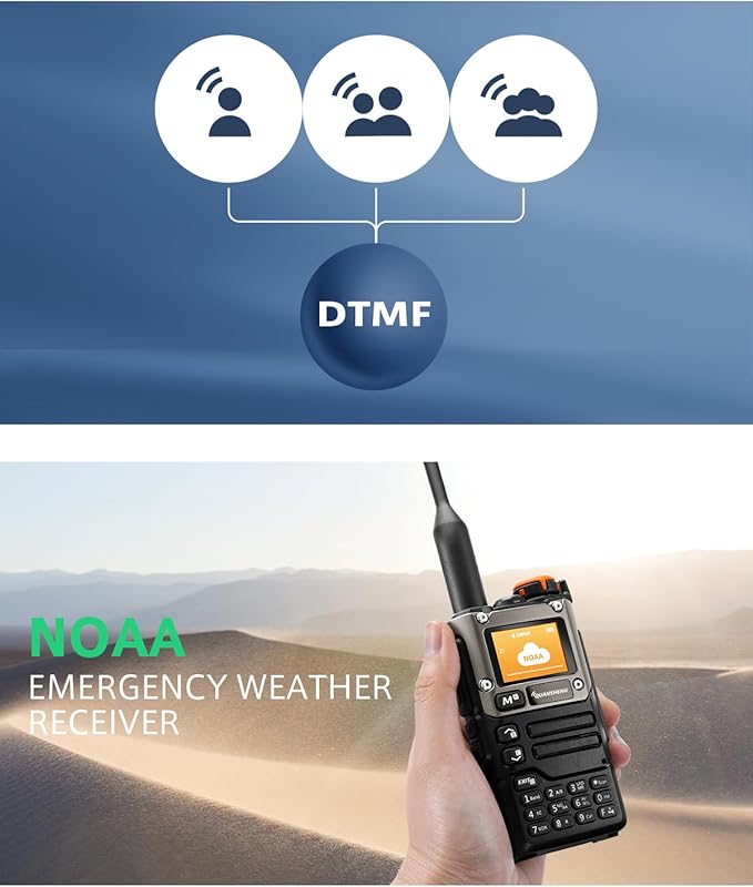 K6 UVK5(8)AM/FM/DTMF walkie Talkie 200Three Frequency Receiving walkie Talkie NOAA Weather Forecast, with Flash Replication Frequency Tpye-C LCD Display for Hiking Camping Trip Two-way radio