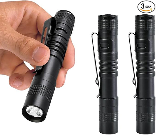 3 PCS LED Pen Light, Pocket Flashlight with Clip for Nurses, Portable Mini Flashlight Handheld Pen Light for Emergency, Overhaul, Outdoor Camping