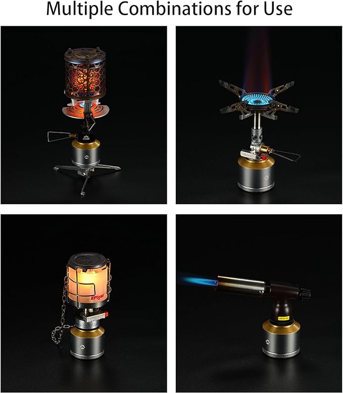 Campingmoon Camping Gas Lantern Outdoor Gas Tent Lamp with Empty Gas Tank Wooden Lantern Case