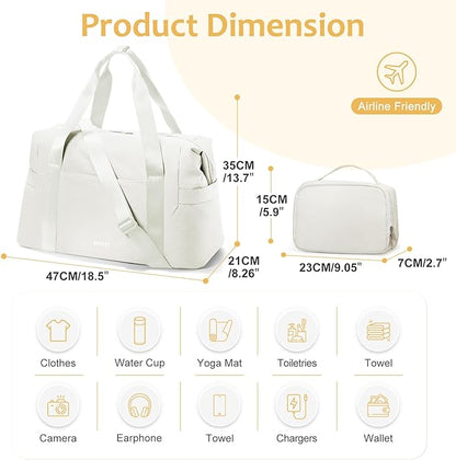 Gym Bag Womens,Travel Duffel Carry on Bag Sport Tote Bag Weekend Overnight Bag