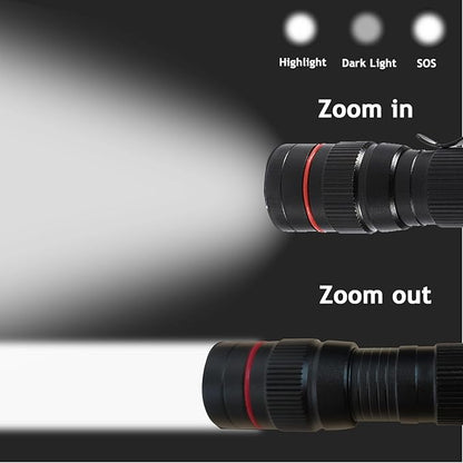 LED Flashlight Rechargeable 2 Pack, High Lumens Tactical Flashlights, Super Bright Small Flash Light, Mini Pocket Torch, 3 Modes Zoomable Flashlight for Outdoor, Camping, Birthday for Men Women