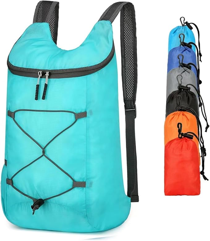 16L Hiking-Daypack Lightweight-Foldable Travel-Backpack Water-Resistant Camping Outdoor Packable Easy Carry-on Bag (Lake Blue)