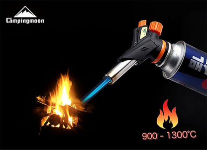 CAMPINGMOON Flame Adjustable Cooking Torch (Butane Gas Fuel Not Included) for Camping BBQ Barbecue MT-2915-BK
