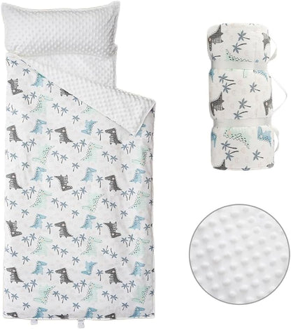 Bunnikins & Clover Toddler Nap Mat with Removable Pillow, Nap Mats for Preschool, Easy Clean Toddler Nap Pad for Kindergarten, Kids Sleeping Bag for Travel Camping