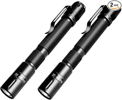 Pen Light Flashlight 3 Modes Mini Small Flashlights Tactical LED Powerful High Lumens with Clip,Slim Portable Pocket Compact Torch for Emergency Inspection AAA Battery Water-Resistant