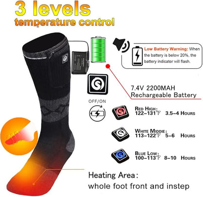 Heated Socks for Women Men,Foot Warmers Electric Rechargable Battery Heating Socks,Winter Cold Feet Hunting Ski Camping Hiking Riding Motorcycle Snowboating Thermal Warm Socks