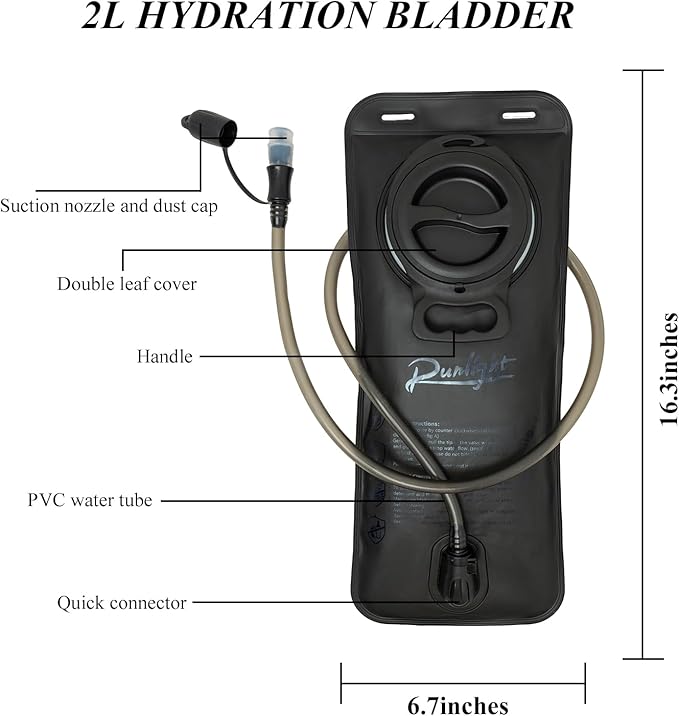 Hydration Bladder Hiking Water Bladder Leak-Proof Water Reservoir BPA Free Hydration Bag for Biking Running Camping