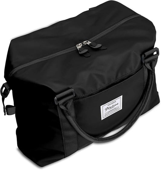 Weekender Duffel Bags for Women Men, Travel Totes Bag for Airplane, Cute Sports Gym Dance Overnight Luggage Bag with Wet Pocket, Carry On Hospital Bag for Labor and Delivery (Large Black)