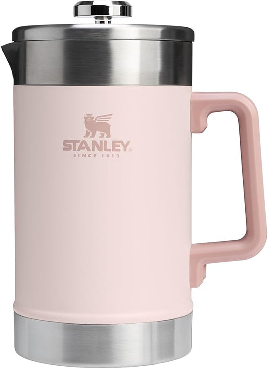 Stanley Classic Stay-Hot French Press Coffee Maker 48 oz | 5 Minute Brew, 4 Hours Hot | Mesh Filter for Coffee Grounds | Insulated Stainless Steel French Press | BPA-Free | Rose Quartz