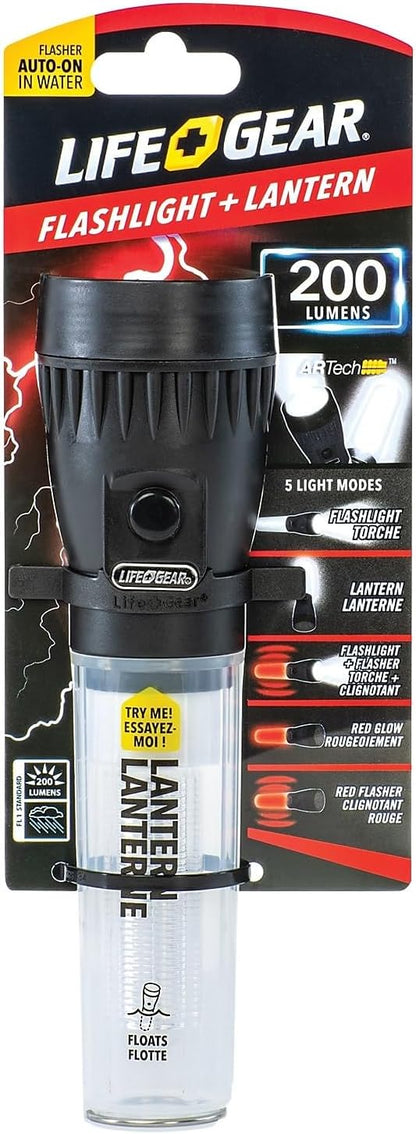 Life+Gear 7.8" 200-Lumen Floating Flashlight and Lantern, Red (41-3744)