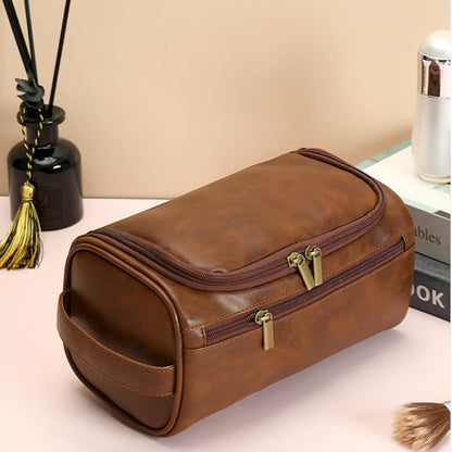 Personalized Large Toiletry Bag for Men,Premium Quality Durable and Stylish Travel Organizer for Travel, Grooming and Personal Care,Waterproof Leather Dopp Kit Gifts for Men