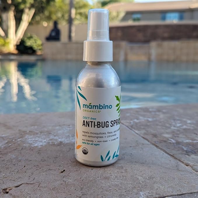 Mambino Organics Anti-Bug Mosquito Repellent Spray – All Natural, DEET-Free, Citronella Insect Repellant – 4 Fluid Ounces
