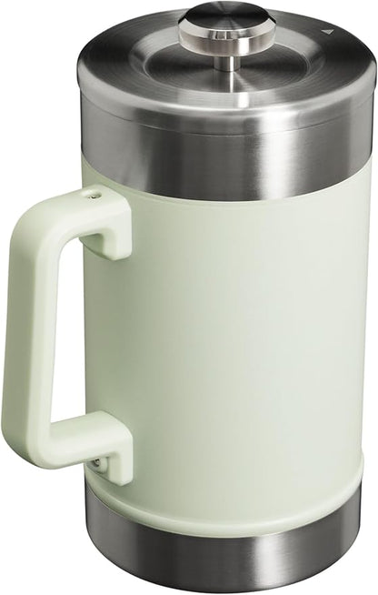 Stanley Classic Stay-Hot French Press Coffee Maker 48 oz | 5 Minute Brew, 4 Hours Hot | Mesh Filter for Coffee Grounds | Insulated Stainless Steel French Press | BPA-Free | Mist