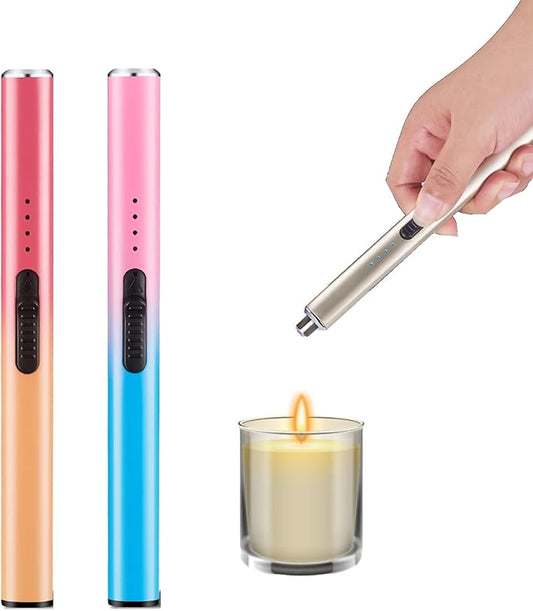 2 Pack Electric Lighters for Candle,Arc Candle Lighter with USB Charging,Flameless Windproof,Aromatherapy,Candles,BBQ,Kitchen,Camping,Gifts for Women, Mom, Thanksgiving, Christmas. (Gradient Colors)