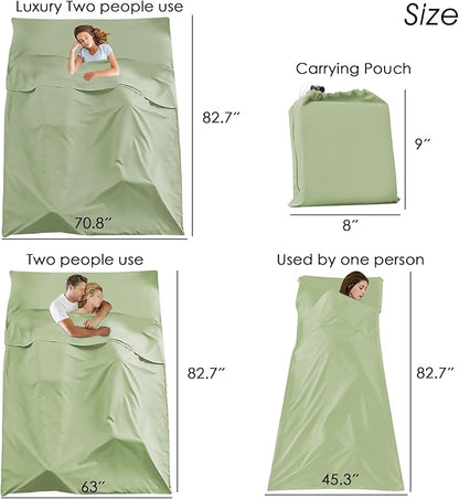 Sleeping Bag Liner Camping Travel Home Bed Sheet Lightweight Breathable Hotel Compact Sacks