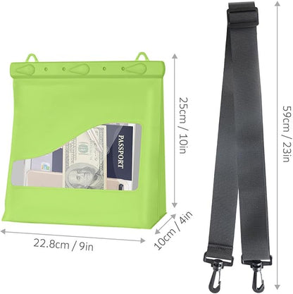 LAQ DESiGN STAYDRY Waterproof Bag, Dry Bag with Shoulder Strap for Swimming, Boating, Traveling, Snorkeling, Kayaking, Fishing, Diving, Hiking, Camping-Large (Green)