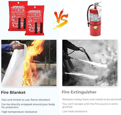Fire Blankets for Home and Kitchen, Camping Emergency Blankets, 40 * 40 INCHES Suppression Blanket for Emergency, Survival Safety Cover (2 Pack)