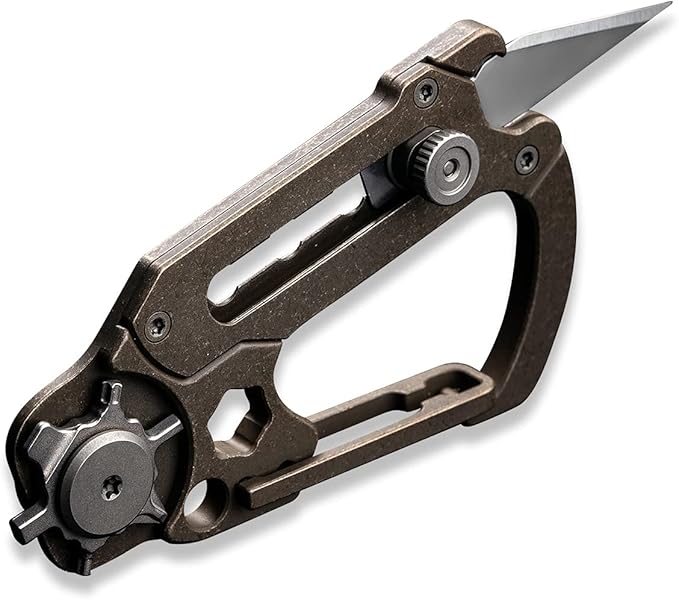 CIVIVI Polymorph Titanium Carabiner Multi-Tool with Utility Blade, Bottle Opener, Screwdriver C20045-2