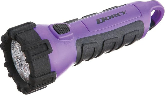 Dorcy 55 Lumen Floating Water Resistant LED Flashlight with Carabineer Clip, Purple (41-2508)
