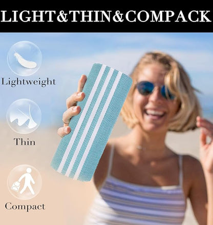 2 Packs Cotton Turkish Beach Towels Swim Towel Compact Oversized Sand Free Quick Dry Thin Luxury Best Organic Linen Toallas De Playa Travel Essentials Camping Blanket Hot Tub Spa Accessories