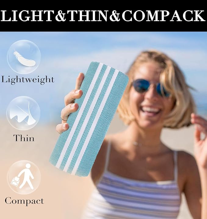 4 Packs Turkish Beach Towels Gym Towel Camping Blanket Xl Large Big Size Sandfree Sandrpoof Thin Fast Drying Packable Honeymoon Travel Essential Summer Vacation Accessories Hawaii Trip Necessities