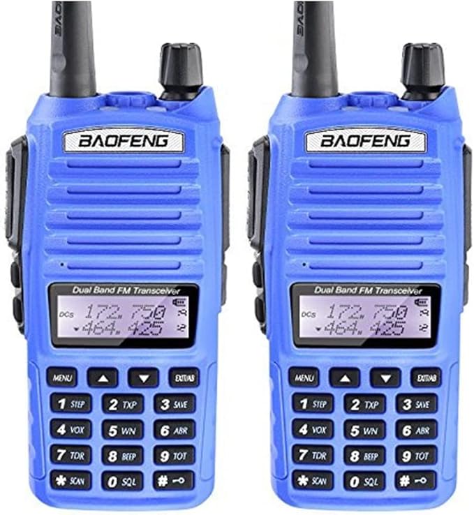 2 Pack BAOFENG UV-82 Dual Band Two Way Radio, 5W Ham Radio Handheld Walkie Talkies (Blue)