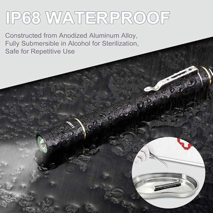 LUMINTOP Pen Light IYP365 Nichia High Color Rendering LED Flashlight, Pen Lights for Nurses, AAA Flashlight, Penlights for Doctors Diagnostic, Inspection, 3 Modes IP68 Waterproof