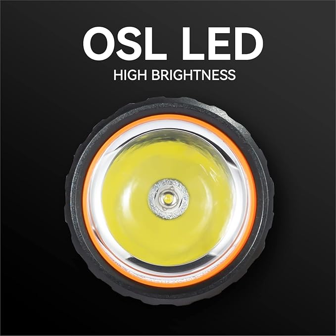 Multifunctional LED Flashlight, Mobile Power Supply for Phone Charging, Long Press to Control Brightness, 1200 lumens, 3 Modes and COB Side Lights, Portable Waterproof Lighting