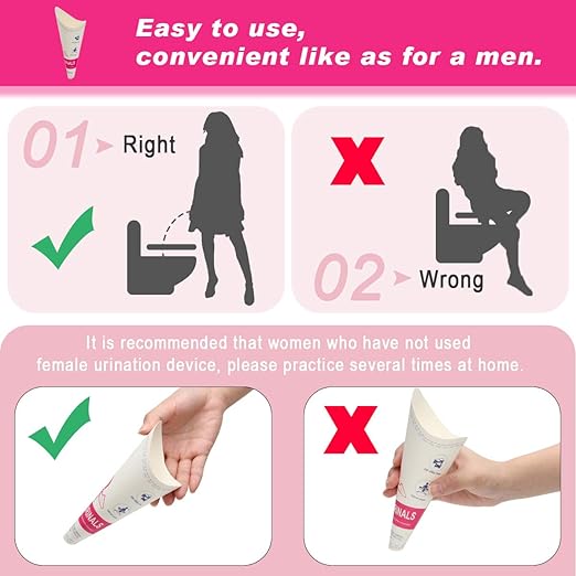 Luxiv 20 50 Pcs Disposable Female Urination Device, Portable Girl Urinal Funnel Women Outside Pee Cup Waterproof Paper Standing Pee Disposable Cup Female Urinal for Camping, Hiking, Wounded, Pregnant