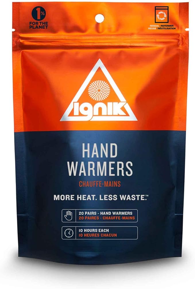 Ignik Resealable Multiple-Use Hand Warmers for 10 Hours of Heat Across 72 Hours