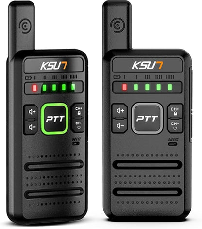 M10 Walkie Talkies with Long Range Signal, NOAA Weather, 3300mAh Battery Rechargeable, 16 Preset Channels Flash Replication Frequency, Tpye-C Charging Cable for Adults (Black 2 Pack)