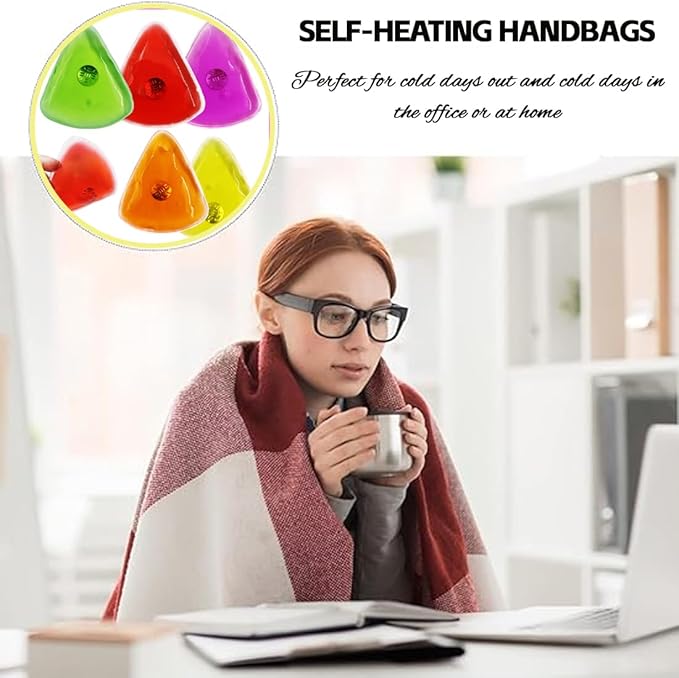 5 Pcs Reusable Snap Heat Pack,Hand Warmers Click,Pouch Gel Hand Warmers Cute Long Lasting Warmth for Camping, Outdoor,Hand Warmers Boil Click Heat Pocket Hand Warmer