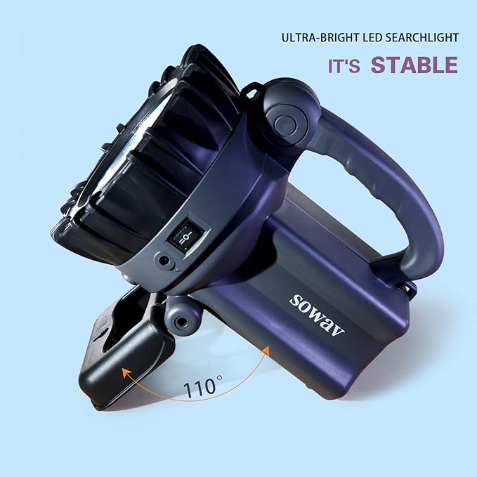 Rechargeable Spotlight, Super Bright Flashlights High Lumens, LED Searchlight with Handle, IPX4 Waterproof Spot Lights for Home Security, Camping, Boat, Hunting, Emergency Power Outage