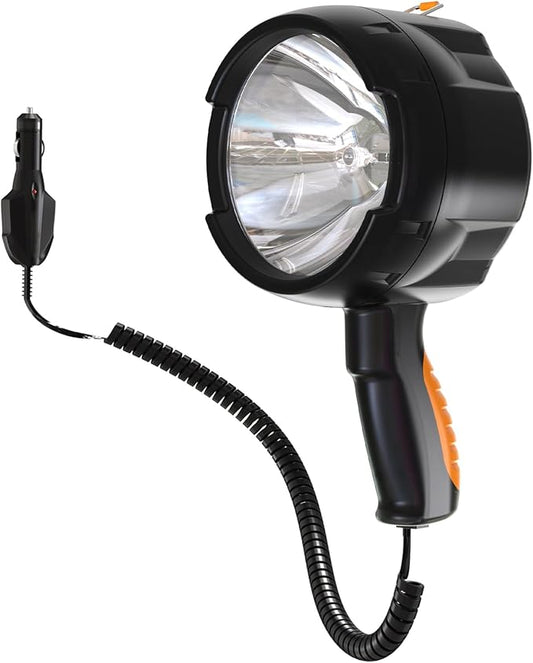 Handheld Spotlights 1500 Lumens Searchlight with 12V DC Car Charger Trigger Halogen Flashlight for Camping Fishing Hunting Hiking