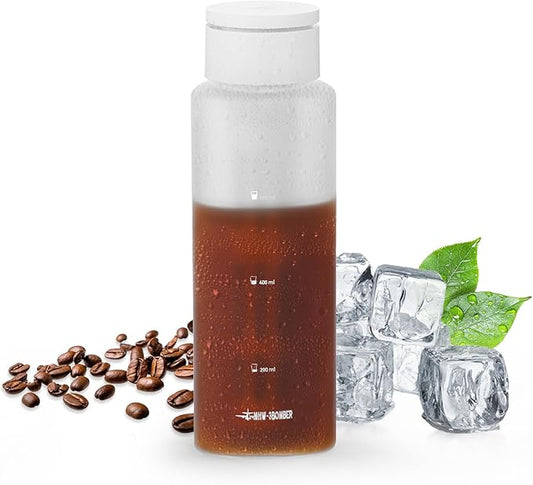 MHW-3BOMBER Camping Cold Brew Coffee Maker 600ml/20oz Travel Cold Brew Pitcher For Space Saving Iced Tea and Coffee Maker with Filter Glass White CE6167W