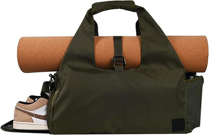Yoga Bag for Women – 17 Inch Waterproof 210D Polyester, Detachable Strap, Insulated Tumbler Pocket, Double Zipper, Ventilated Gym Tote