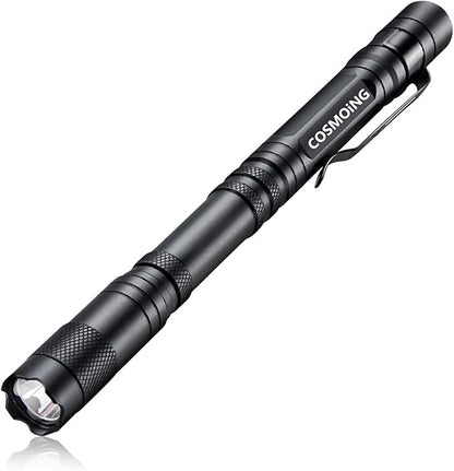 Pen Flashlight, 3 Modes Small Pen Light Flashlight, Super Bright Powered by 2xAA Battery(Not Included) IP54 Waterproof with Pocket Clip Penlight for Camping, Inspection, Medical, Emergency